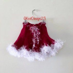 Hand knitted tie waist skirt, Knitted Skirt for Toddler